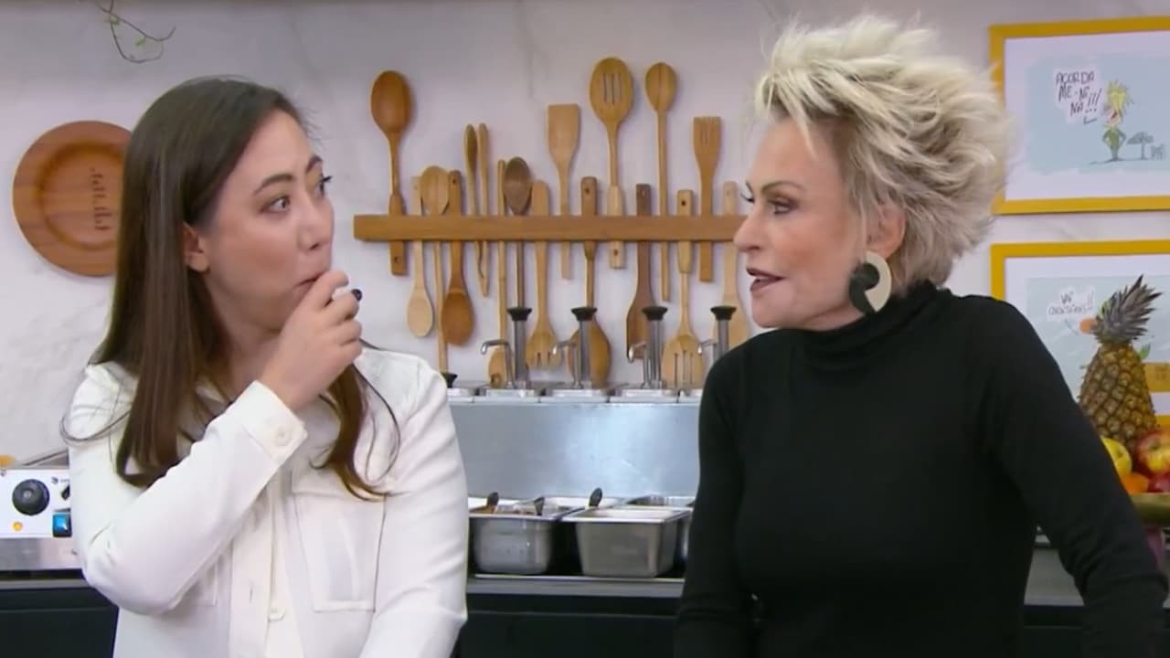 Ana Maria Braga faz piada com salsicha de 22 cm no Mais Você