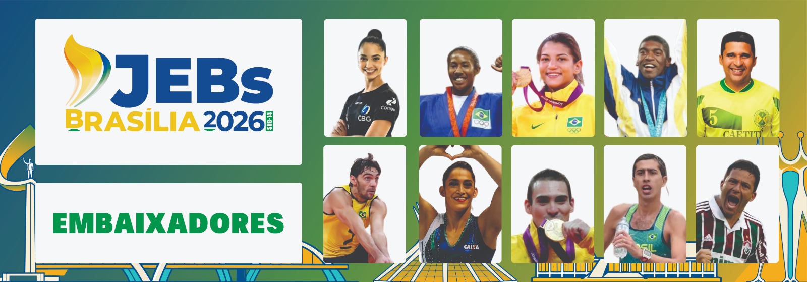 JEBs 2026: dez ídolos do esporte brasileiro serão embaixadores em Brasília