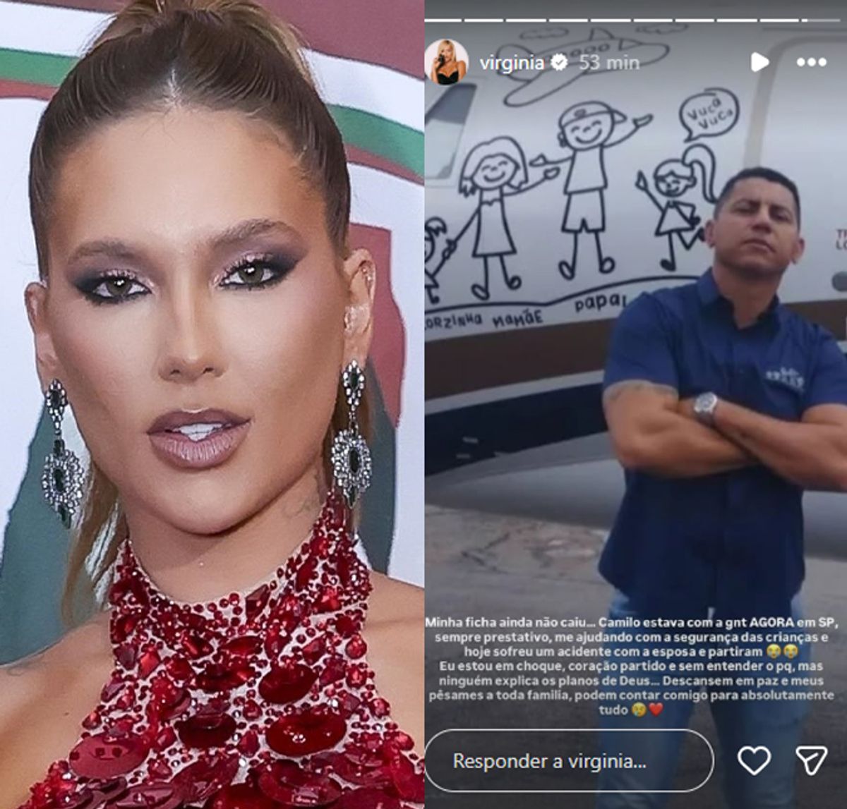 Virgínia Fonseca promete apoio à filha de segurança e esposa falecidos